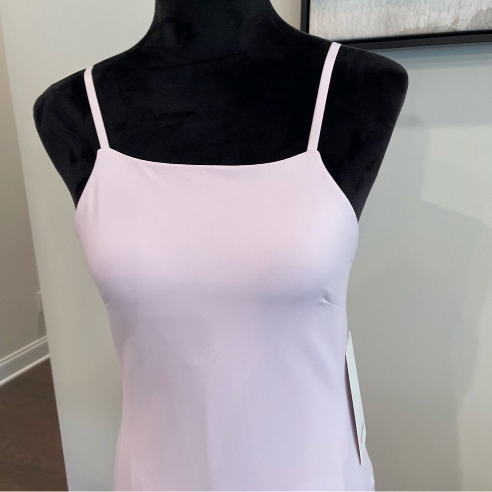 Lululemon Athletica Light Pink dress with built in bra and shorts.